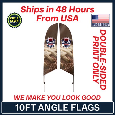 10' Angle Flag - Double Sided Print Only - Made in the USA
