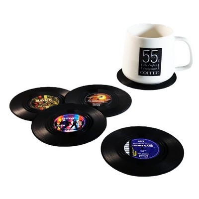 Retro Vinyl Record Disk Coasters