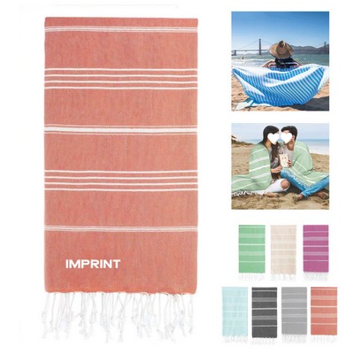Turkish Fringe Cotton Beach Towel