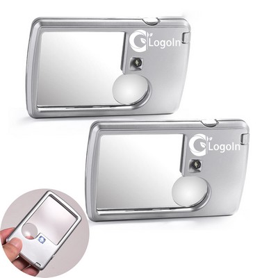 3X 6X Pocket Magnifying Glass with Light Card Magnifier