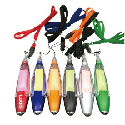 Multi-Functional Portable Lanyard Lighted Note-Taking Pen