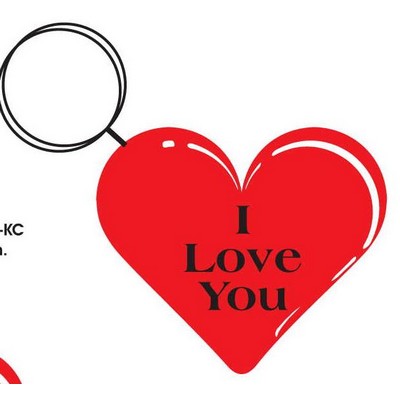 Heart Key Chain w/Clear Mirrored Back (12 Square Inch)