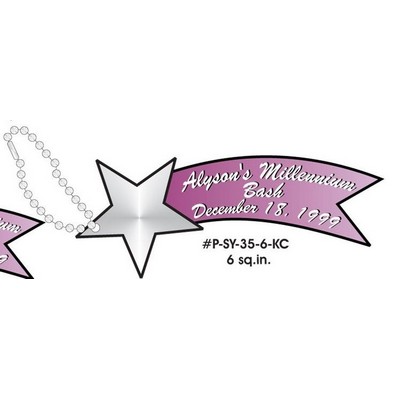 Star Banner Promotional Line Key Chain w/ Black Back (6 Square Inch)
