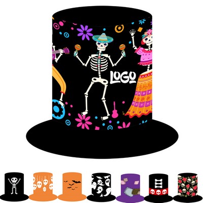 Polyester Halloween Skull Pumpkin Top Hat