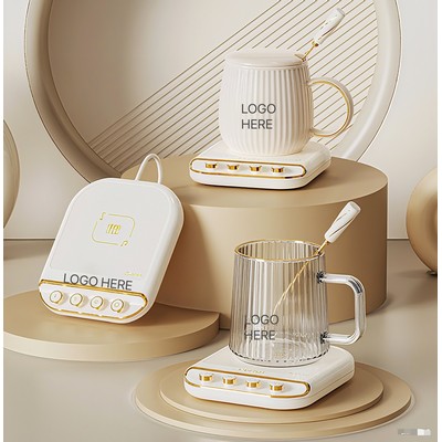 55°C Coffee and Milk Cup Heating Warmer Set with Mug
