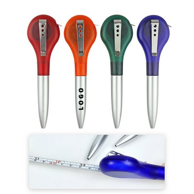 Plastic Ballpoint Pen With Tape Measure