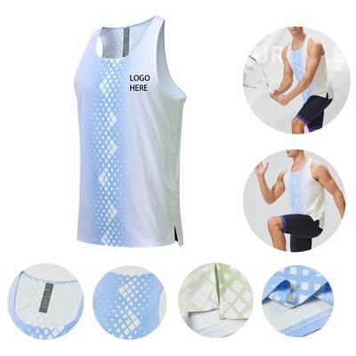 Men's Seamless Running Tank Tops Ultra Lightweight Marathon Singlets Breathable Race Vests