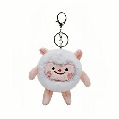 Dongdong the Sheep Plush Keychain – Cute Egg Party Lamb Toy for Couples and Bags
