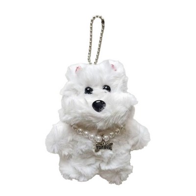 Cute Westie Puppy Plush Keychain – Soft Dog Toy for Bags, Books, and Comfort