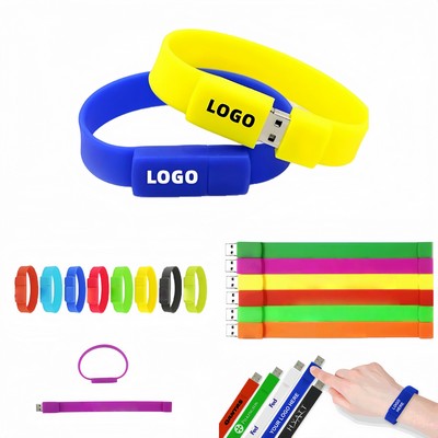 16GB Silicone Waterproof Wristband USB Flash Drive
