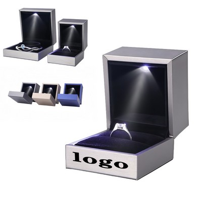 Luxury Jewelry Box With LED Light And Flocking Lining
