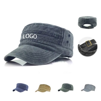 Vintage Washed Cotton Military Cap