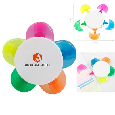 5-in-1 Flower-Shaped Highlighter for School and Office