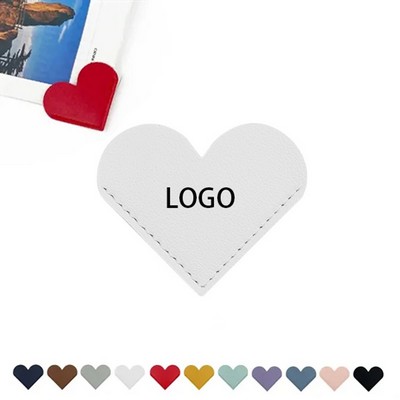 Elegant Heart Shaped Leather Bookmark
