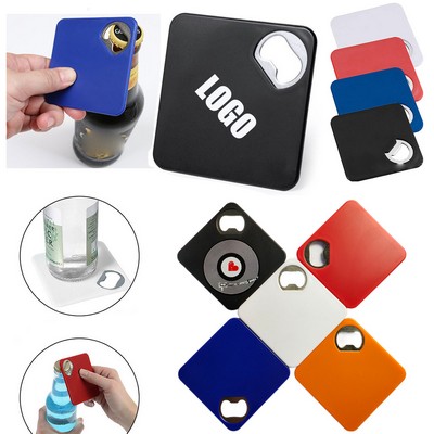 Square Coaster with Hidden Bottle Opener in ABS Plastic