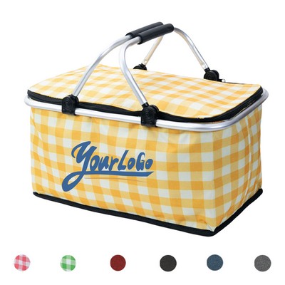 Foldable Insulated Picnic Basket Cooler
