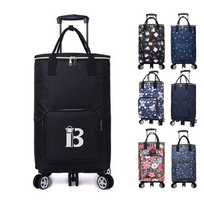 24L Insulated Oxford Cooler Trolley Bag w/ Wheels