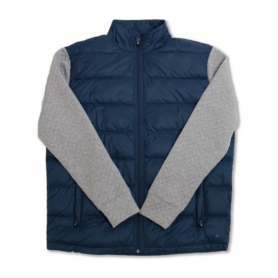 Down Athleisure Jacket-Midnight Navy/Steel Heather