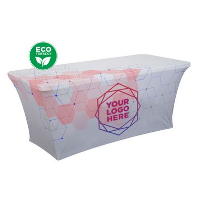 6' Recycled Polyester Stretch Table Cover - Dye Sublimation Print