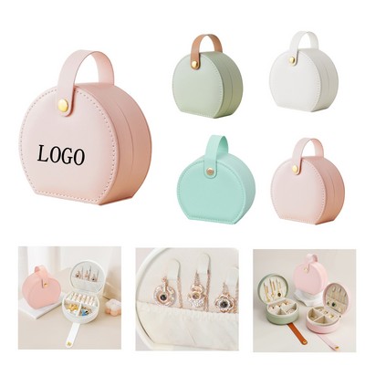 Portable Semi-Circular Jewelry Box Handbag