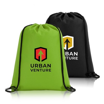 Custom 14" x 17" Non-Woven Drawstring Giveaway Backpack