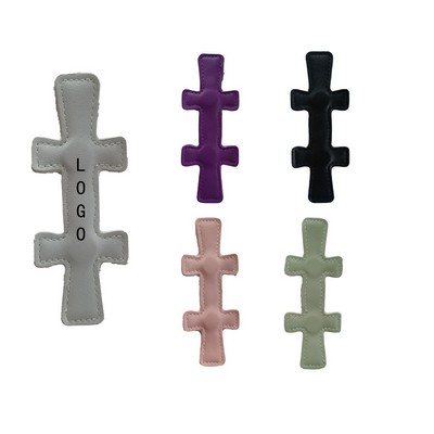 Leather Cross Magnetic Bookmark
