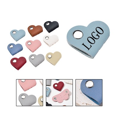 Heart Shaped Leather Cable Organizer