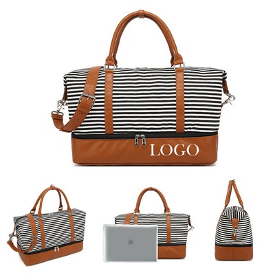 Striped Canvas Travel Bag