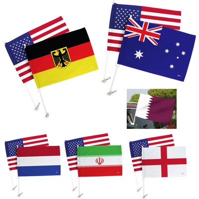 Custom Car Flag with Flagpole Mount