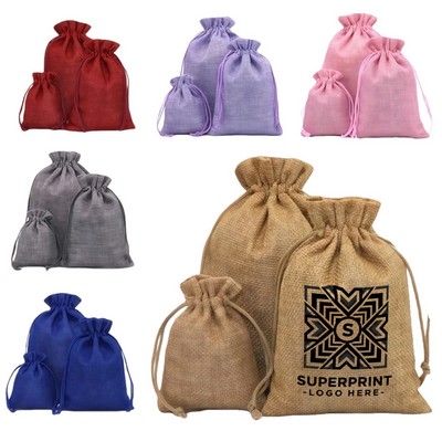 Fashion 5.5" x 3.94" Linen Jewelry Drawstring Bag