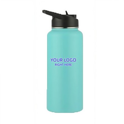 32 Oz. Wide Mouth Insulated Bottles with Flip Straw Lid