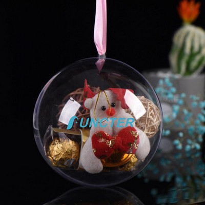 7.9" Clear Acrylic Fillable Ornaments Ball Christmas Ball