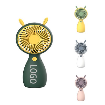 New Rabbit Ear Cartoon Handheld Fan For Students And Children, USB Charging Mini Fan