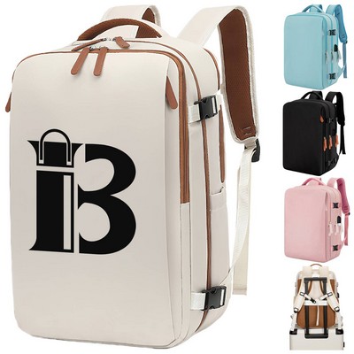 Expandable Large Oxford Travel Backpack w/ USB Port