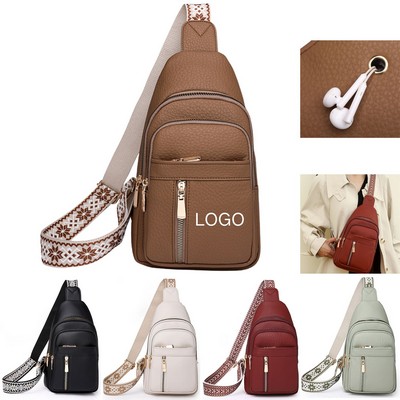 Retro PU Crossbody Chest Bag