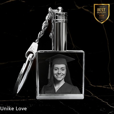 Graduation Personalized Crystal Keychain – Square Shape