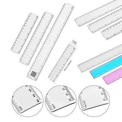 12" Plastic Straight Assorted Measuring Tool Color Ruler