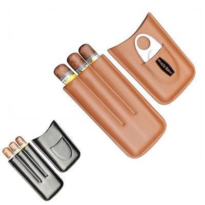 Leather Cigar Case with Cutter