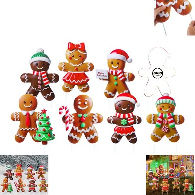 Gingerbread Man Outdoor Corrugated Yard Sign