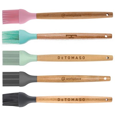 Silicone Kitchen Brush with Wooden Handle, Optional Cooking Utensil Set