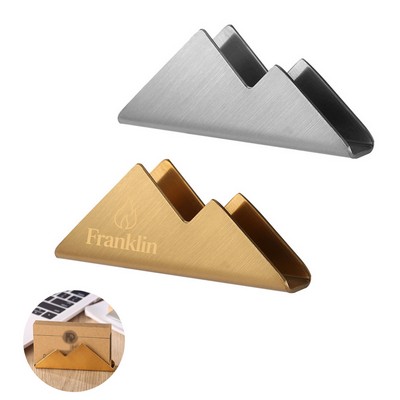 MOQ 20 Stainless Steel Mountain Peak Business Card Holder