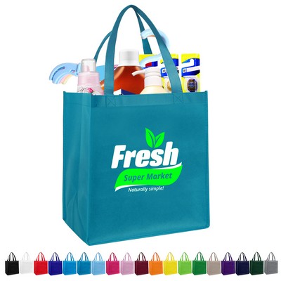 Non-Woven Grocery Tote Bags 12"W*13"H*8"D (Ocean)