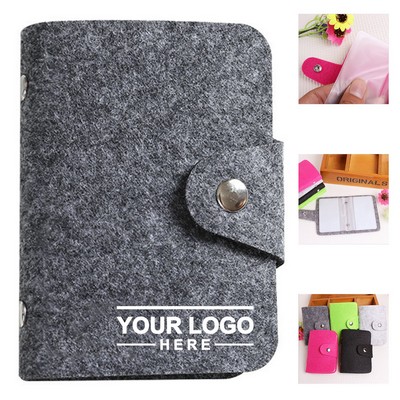 Felt Business Card Holder with Snap Closure