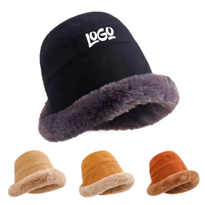 Corduroy Plush Warm Fisherman Cap