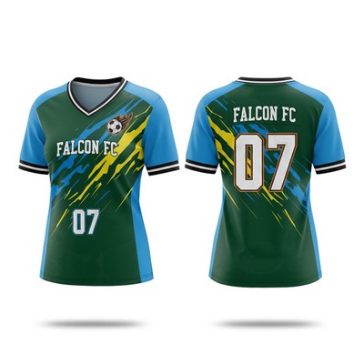 Women's Premium Sublimation Football Fanwear Jersey - Spandex with Mesh Siding