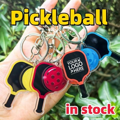 Creative Pickleball Racket and Ball Keychain