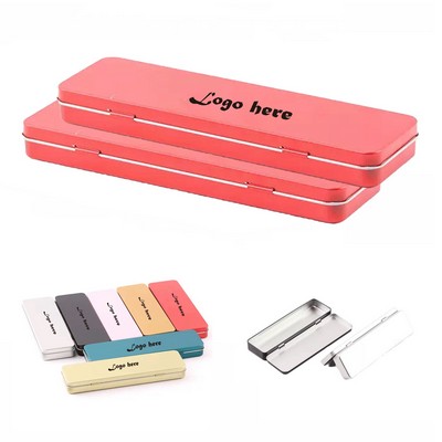 Tinplate Pencil Case Metal Flip-top Container