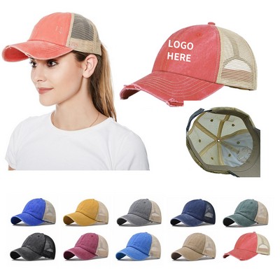 Adult Mesh Washed Cotton Cap