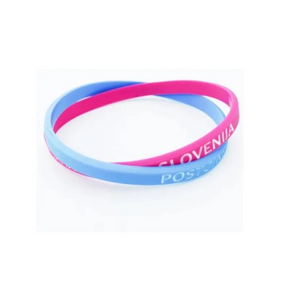 1/4'' Width Debossed Silicone Wristband