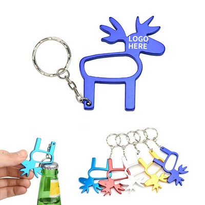 Hollow Antler Moose Keychain Bottle Opener